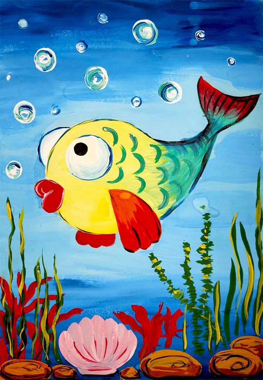 儿童画素材简单好看,儿童画水粉画创意美术3-4岁