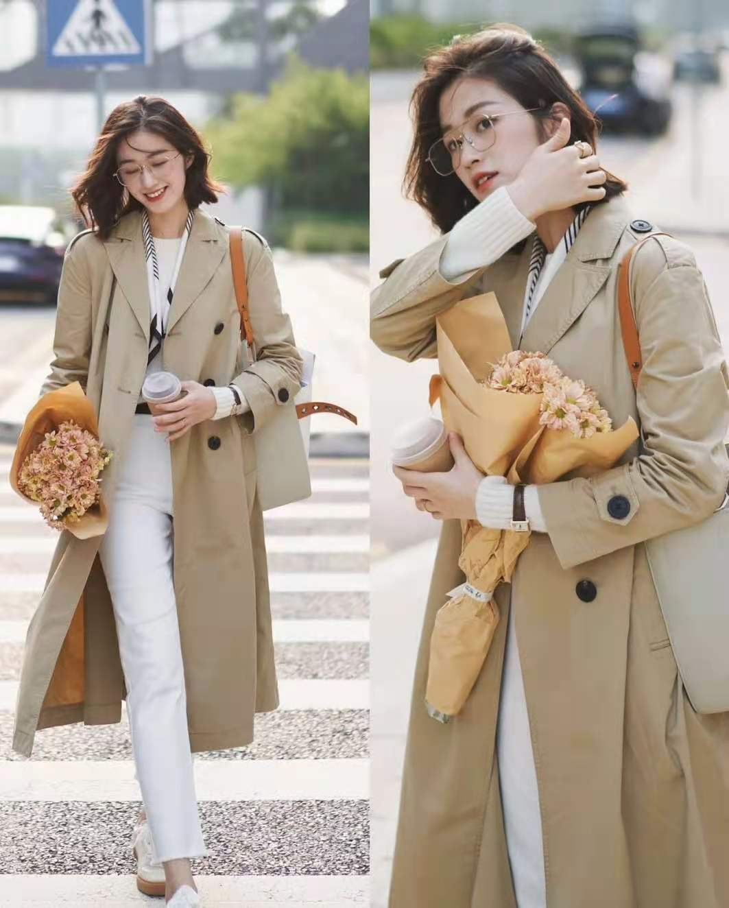 风衣里穿什么内搭好看,145-150矮个子粉色风衣雪纺内搭夏