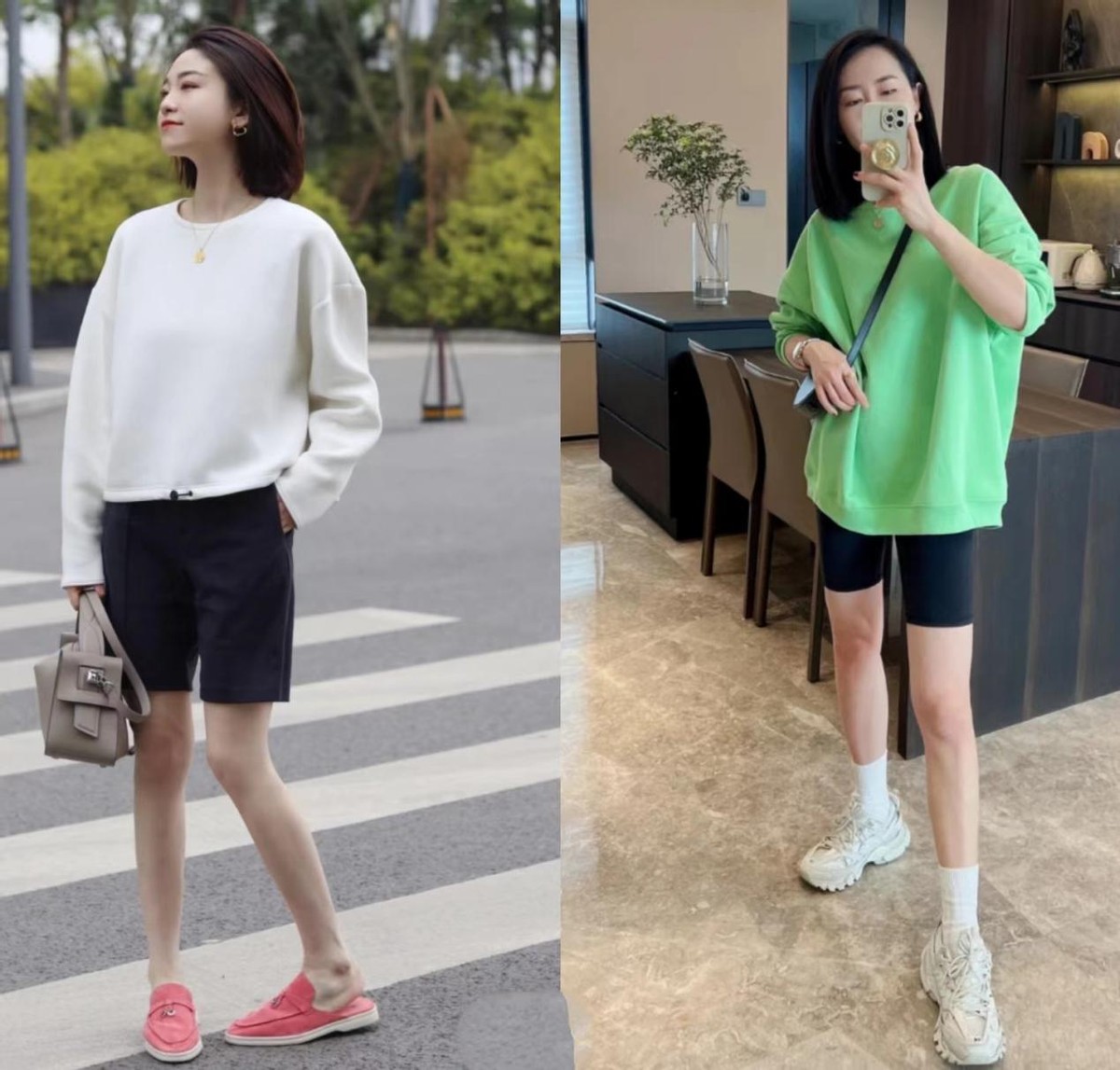 这个秋天就这样穿搭鲨鱼裤,这是我见过最潮的搭配