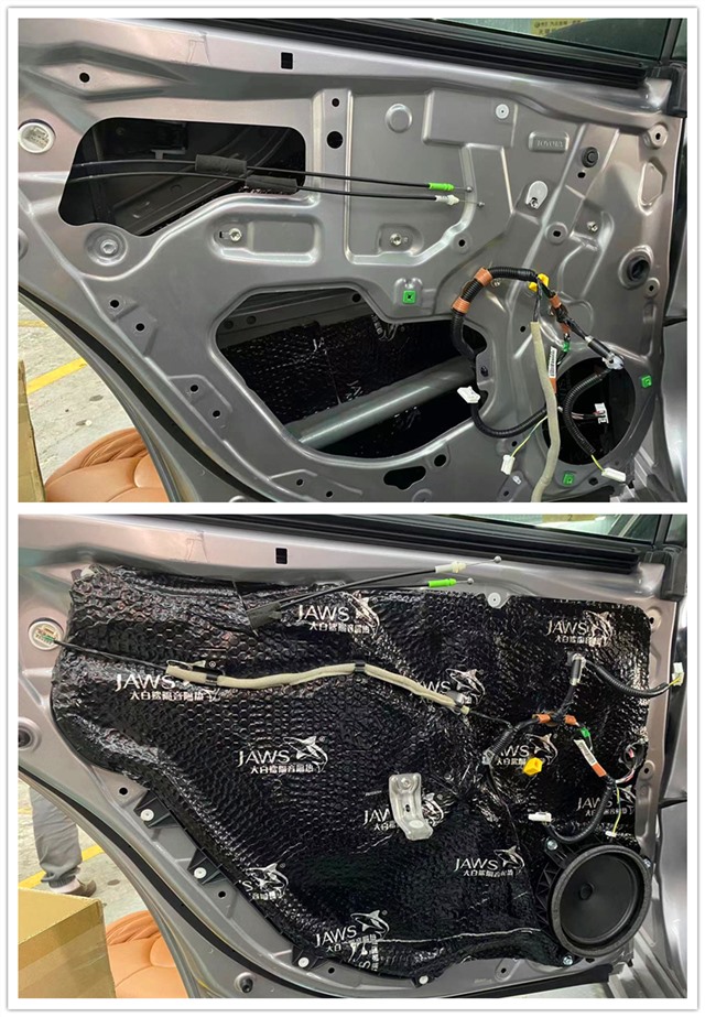 亚洲龙隔音改装案例青岛,大白鲨隔音材料金鲨和银鲨哪个好