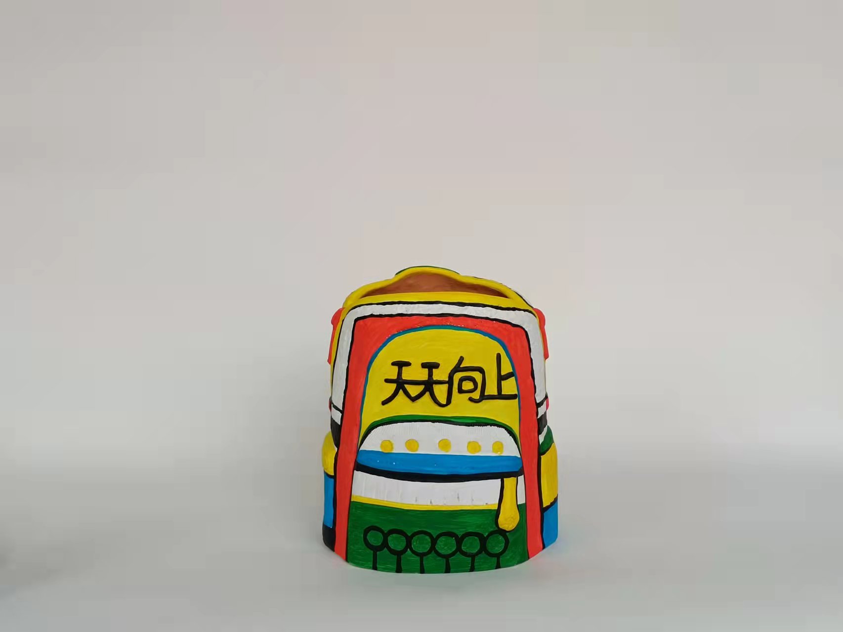 泥塑作品欣赏清代,手塑泥笔筒