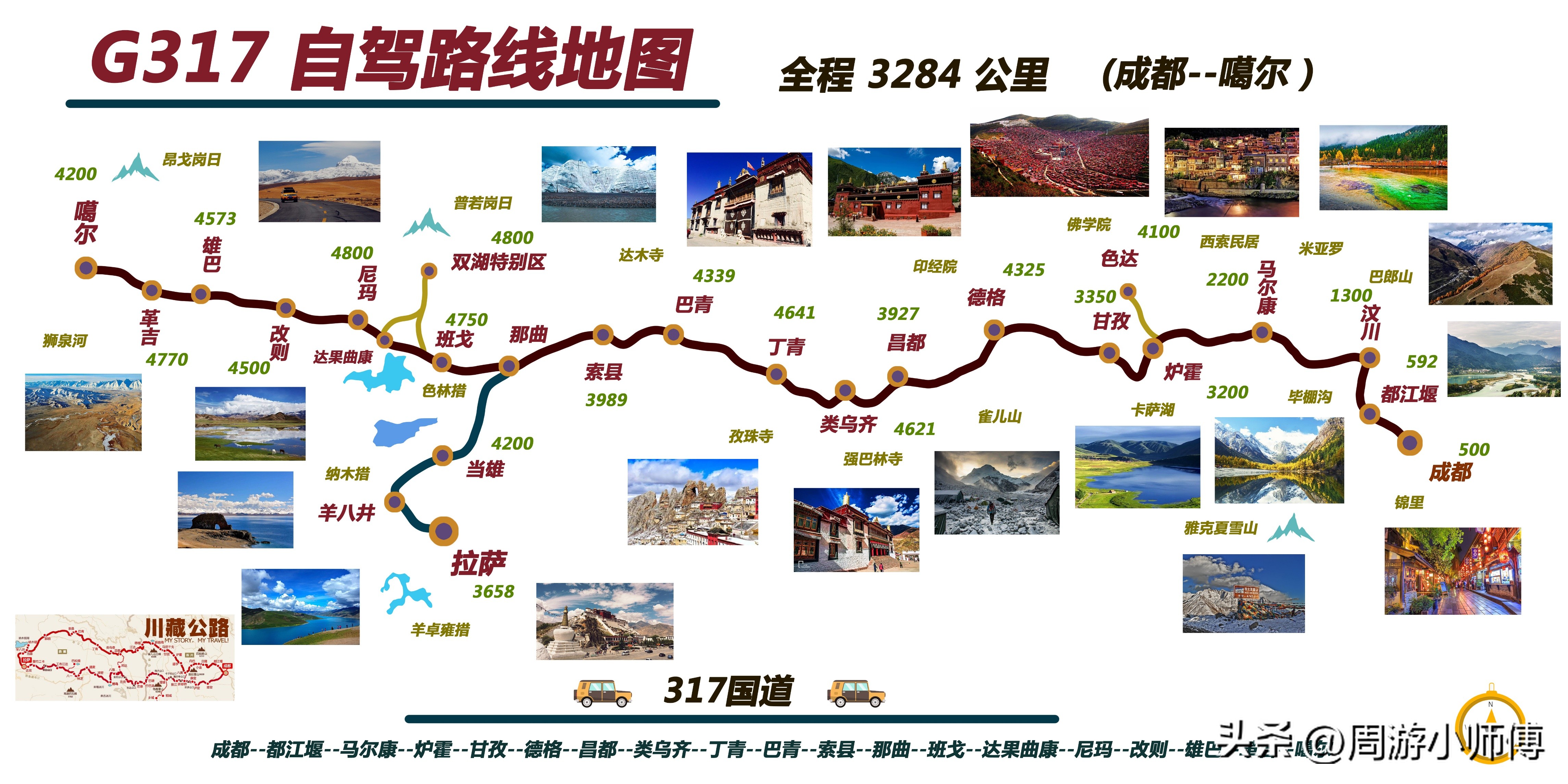 国内精华12条自驾路线地图攻略,中国18条自驾路线条条惊艳