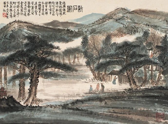 傅抱石山水画100幅欣赏,傅抱石山水画100幅高清图欣赏