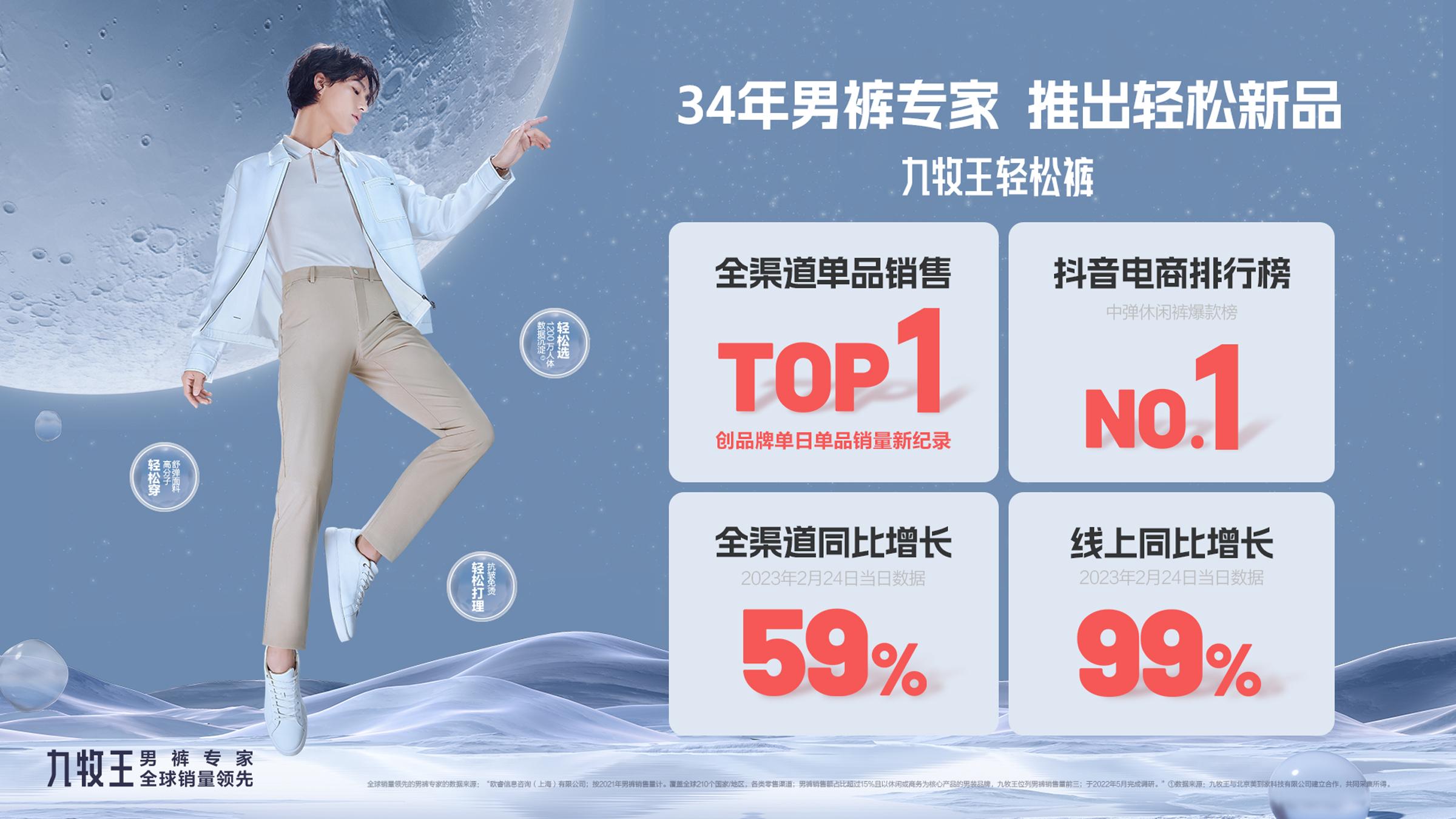 九牧王高弹抗皱轻松裤,十大品牌男裤九牧王男裤