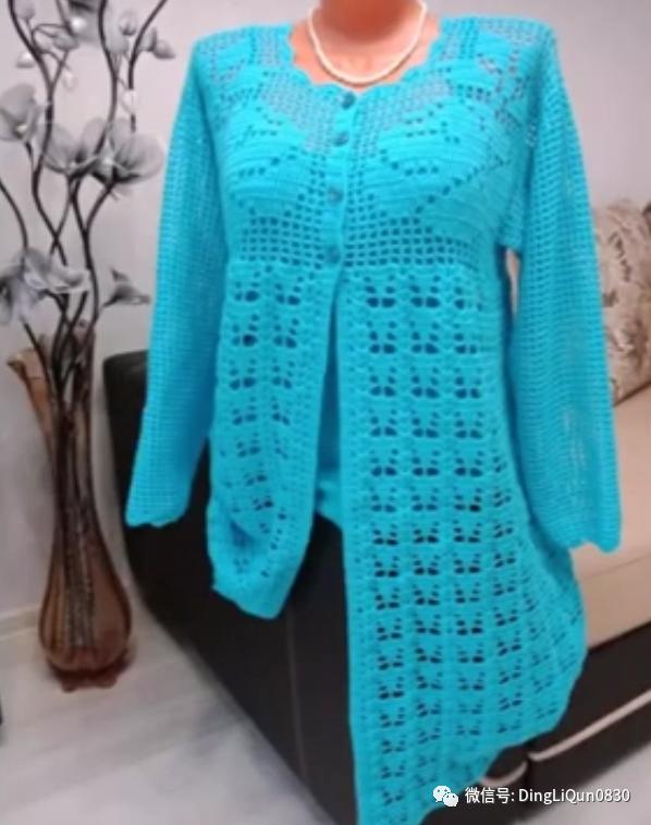 钩针短款开衫编织图解,钩针编织衣服成人开衫教程完整的