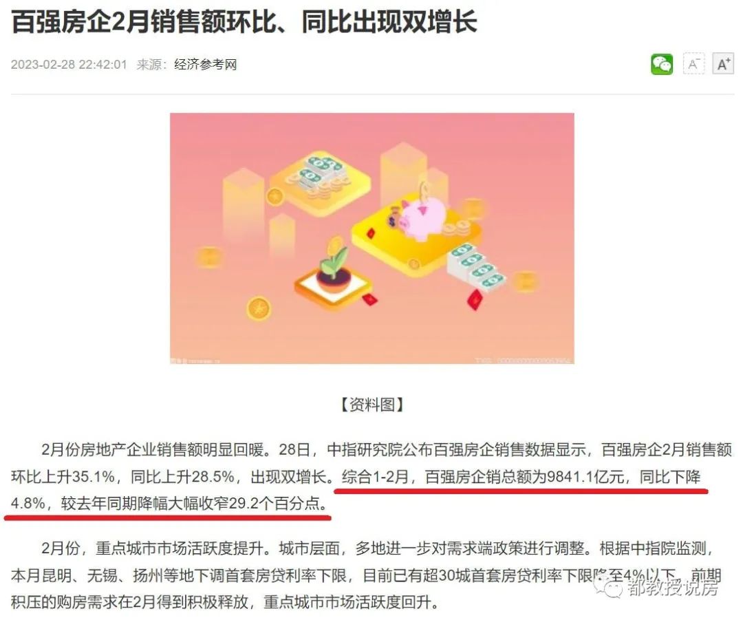 营造回暖氛围费尽心机，2023年头两月房企销量吹涨实跌