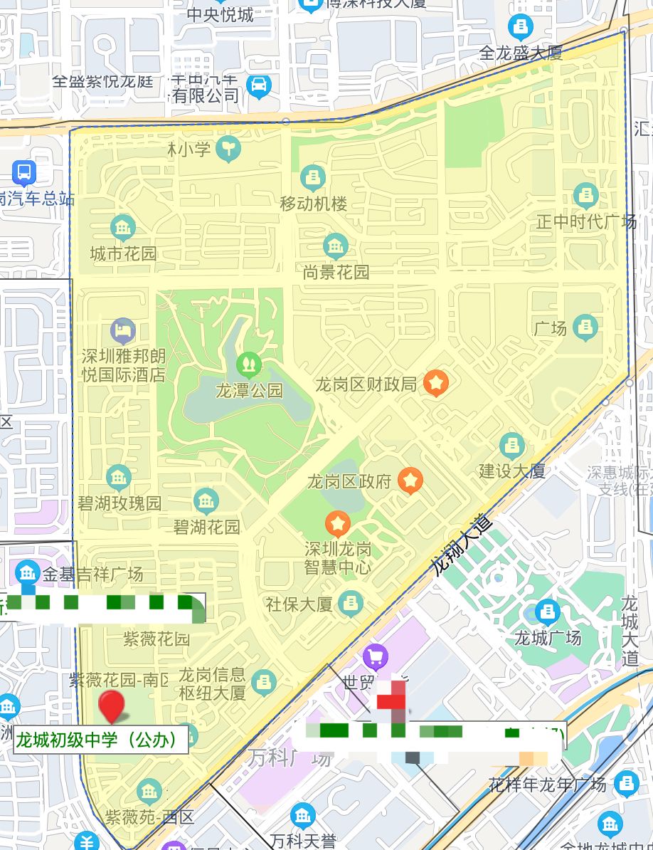 深圳深中龙岗初级中学学区划分,深圳龙岗同乐社区初中学区划分图