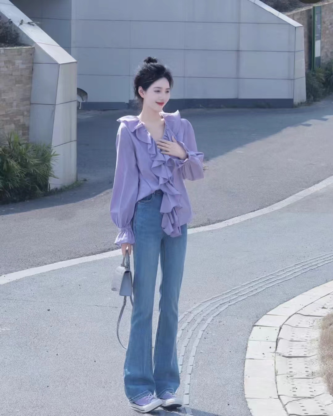 紫色衣服怎么搭配少女更有时尚感,紫色衣服搭配全过程