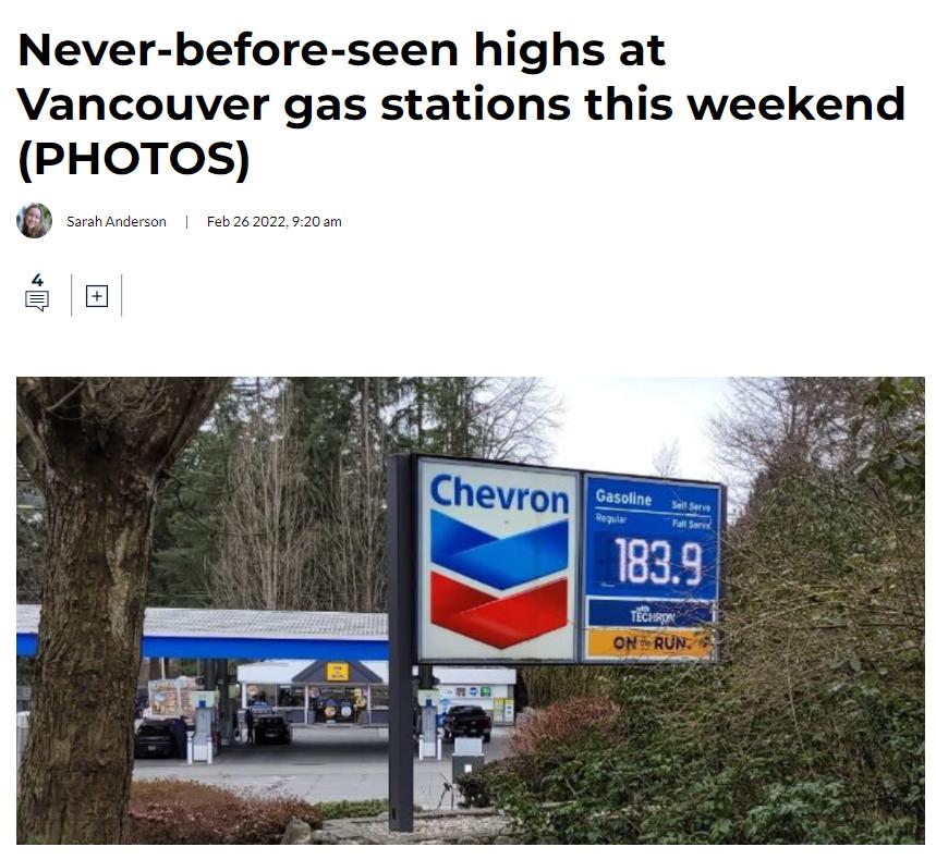 百升汽油$184！温哥华油价狂飙刷新历史纪录，完爆全球多个大都市
