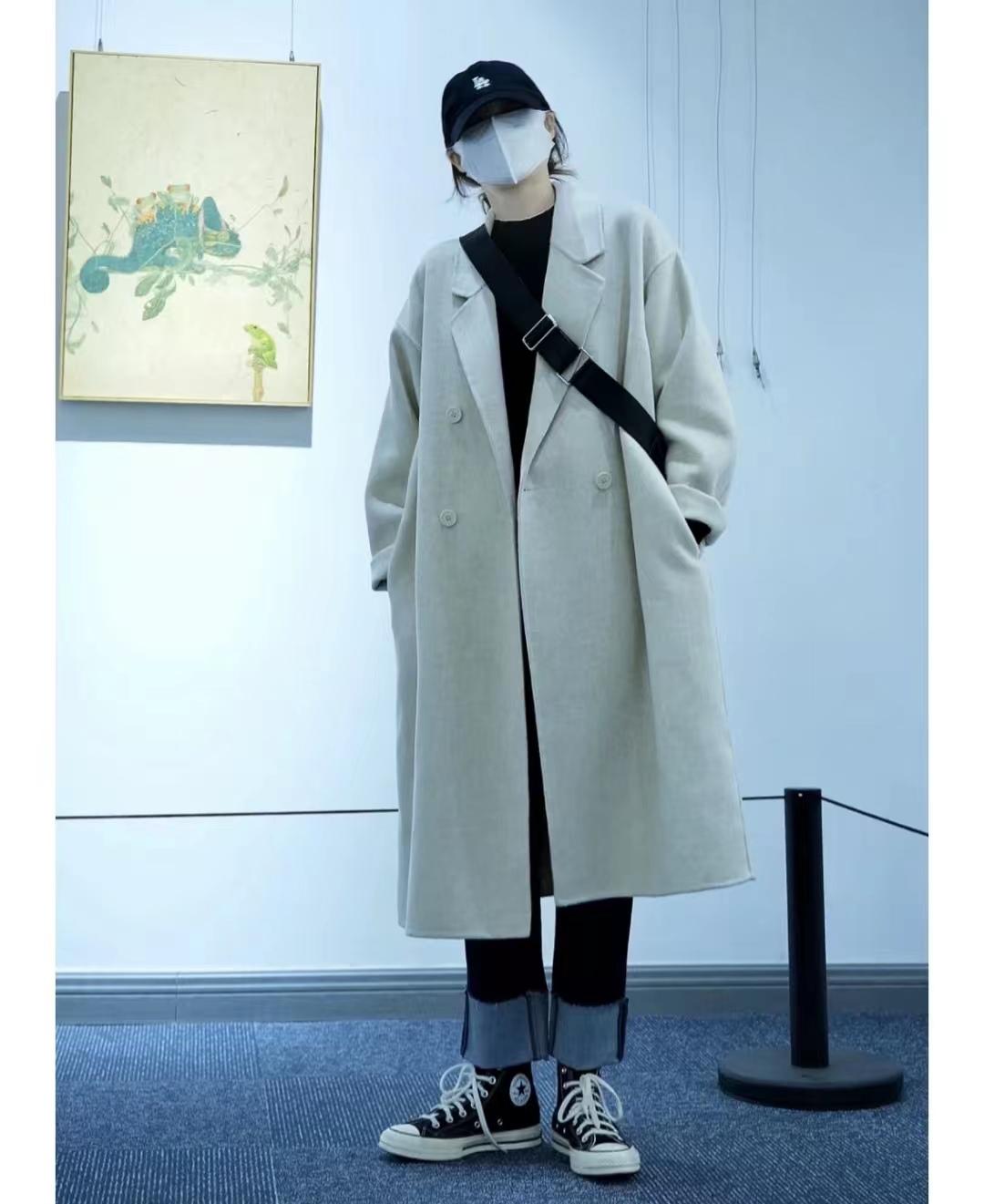 燕麦色大衣内搭什么颜色毛衣,燕麦色大衣高级穿搭图片