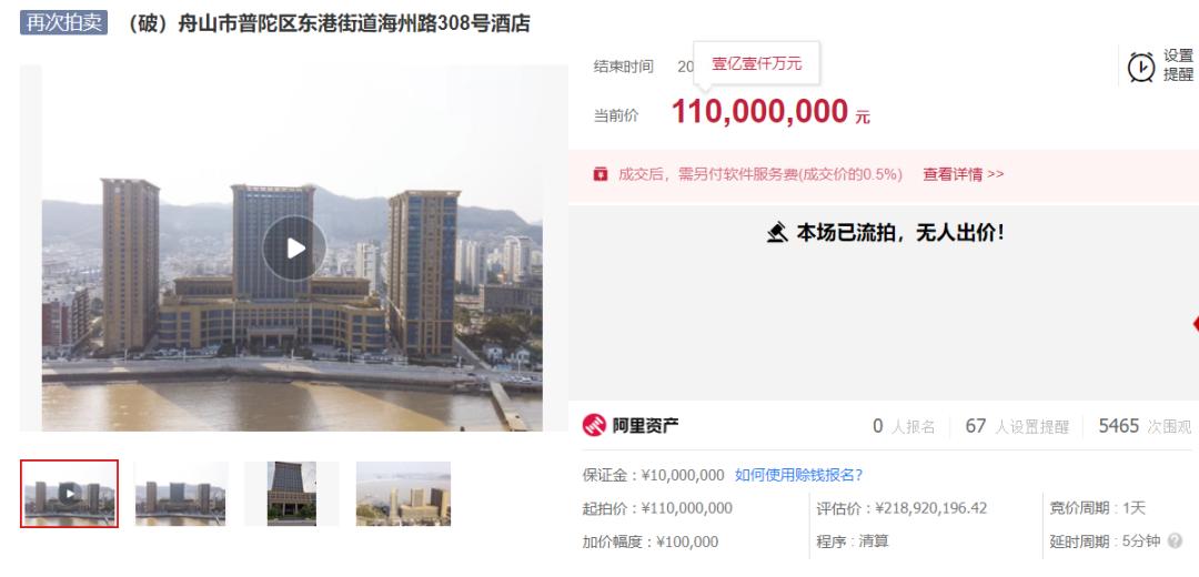 2.49亿酒店拍卖,十家五星级酒店拍卖