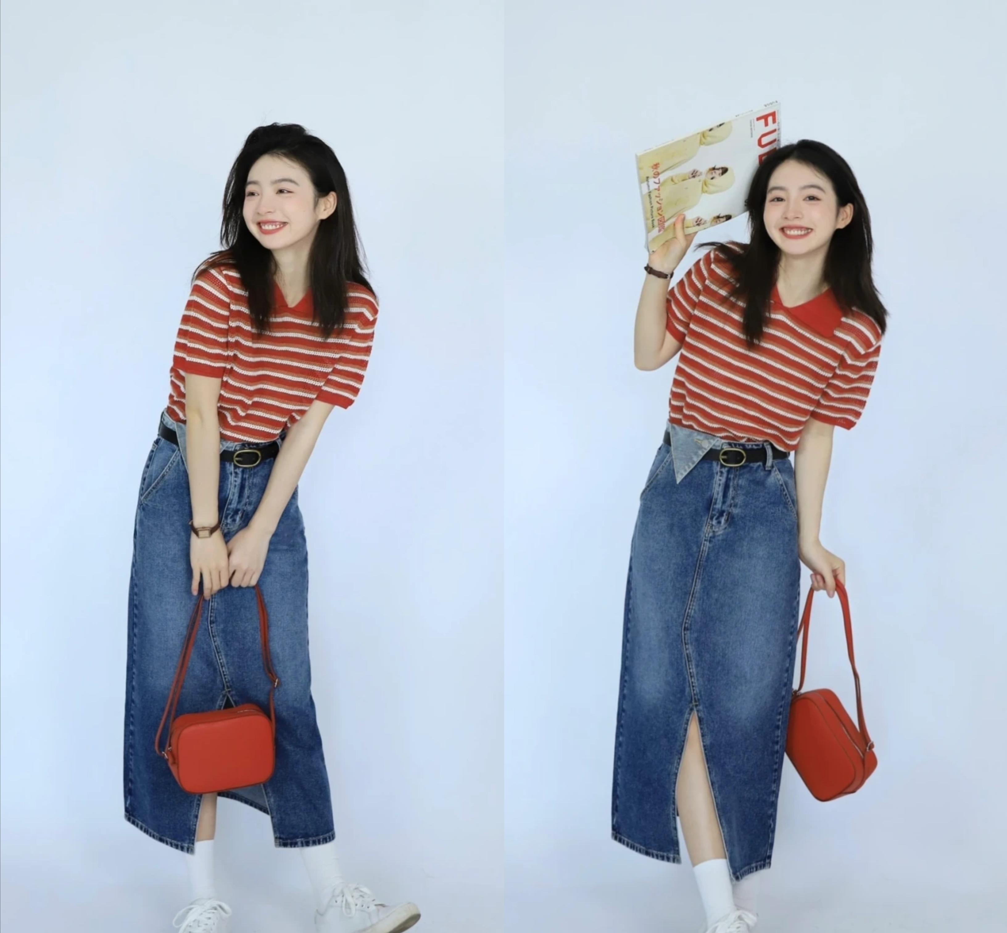 牛仔裙夏季减龄,夏季穿搭推荐学生党短牛仔裙