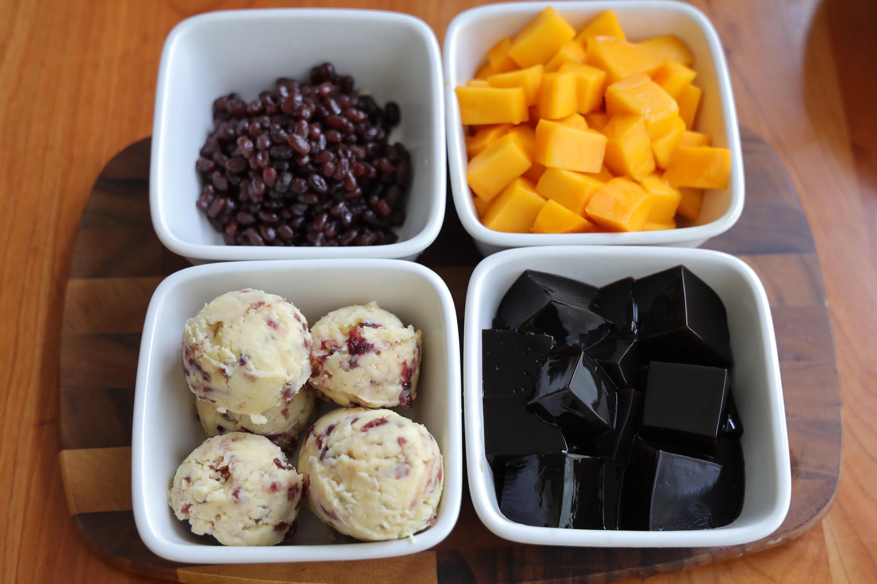 在家做的芋圆小甜品,甜品店里面的甜品怎么做