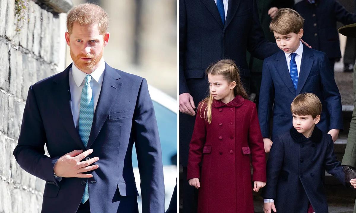 夏洛特公主与哈里王子的亲密接触,哈里王子梅根和小公主夏洛特