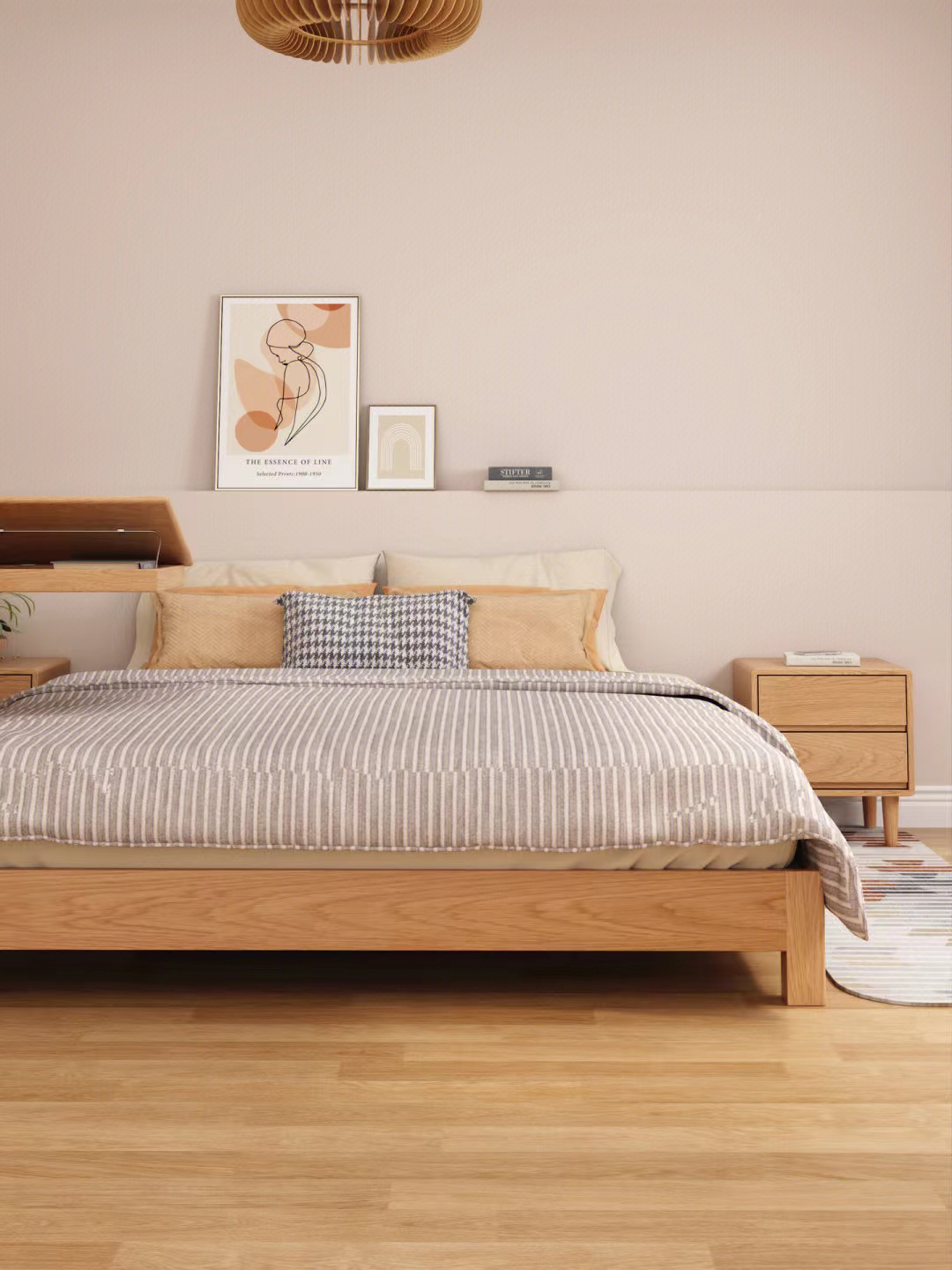 没有床头板的实木床,无床头实木床