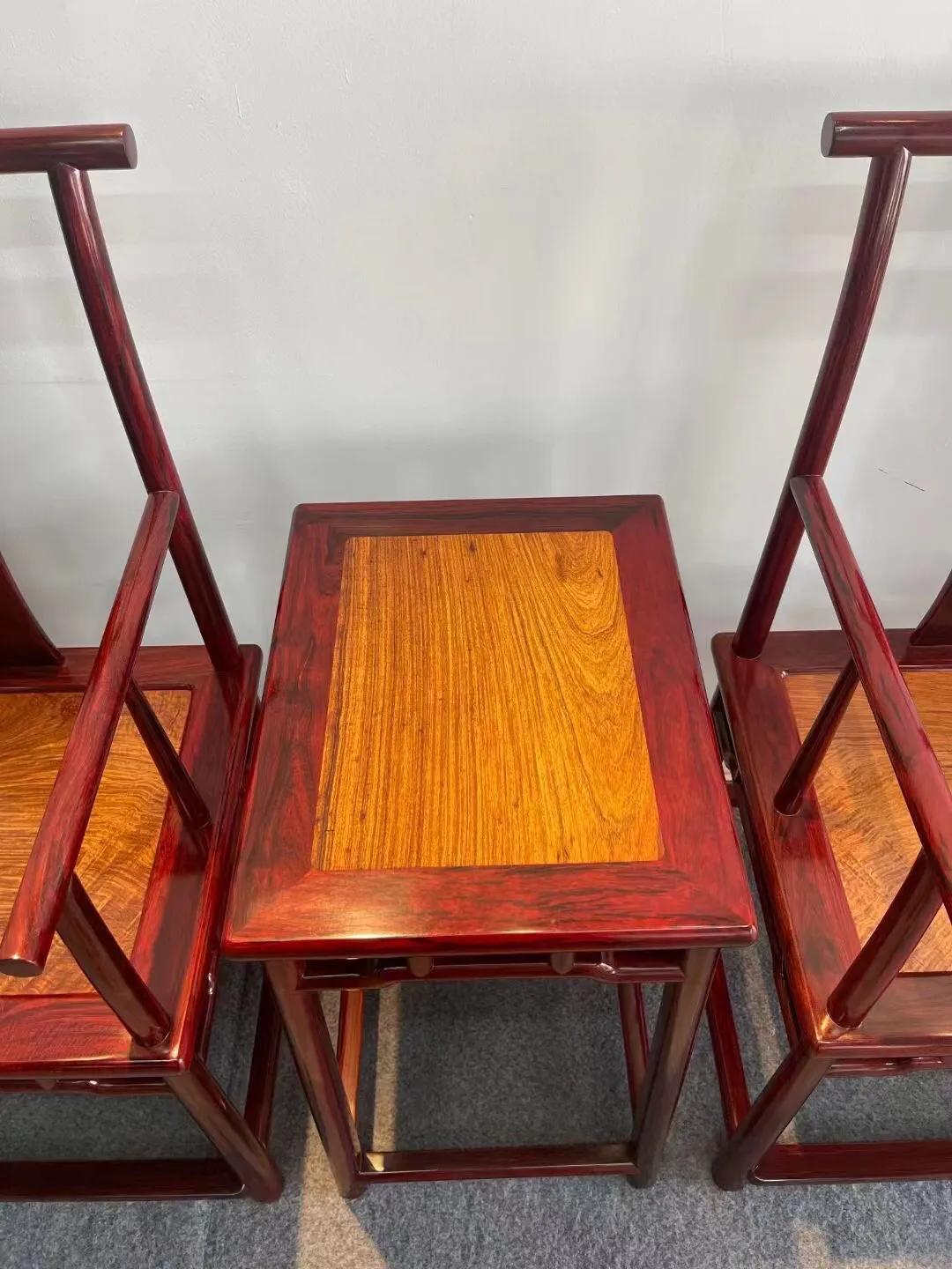 印度小叶紫檀矮背南官帽椅,印度小叶紫檀官帽椅三拼