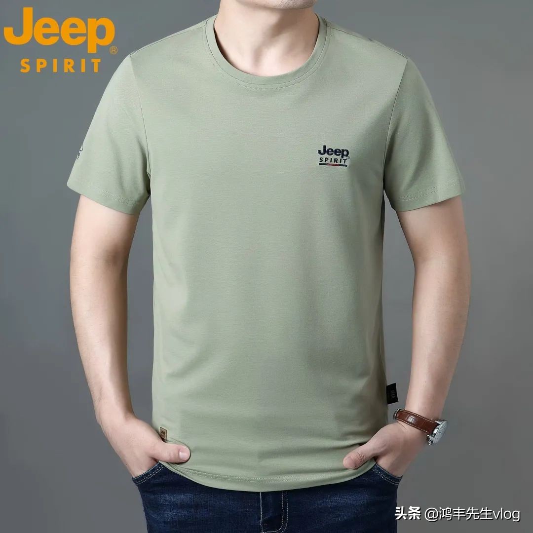 jeep短袖t恤专卖店男装翻领,jeep短袖t恤男纯棉官方正品