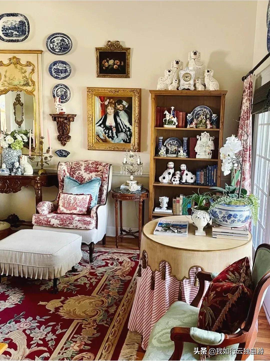 复古美式小家，铺上波斯地毯瞬间变温馨
