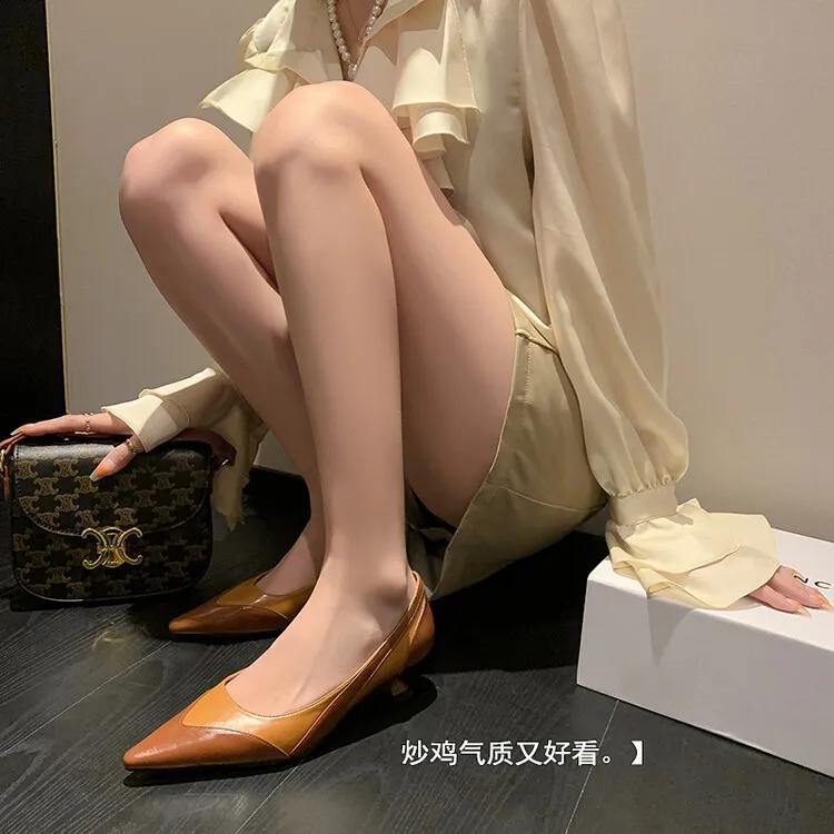 法式设计感复古小众方头单鞋,法式尖头单鞋设计师