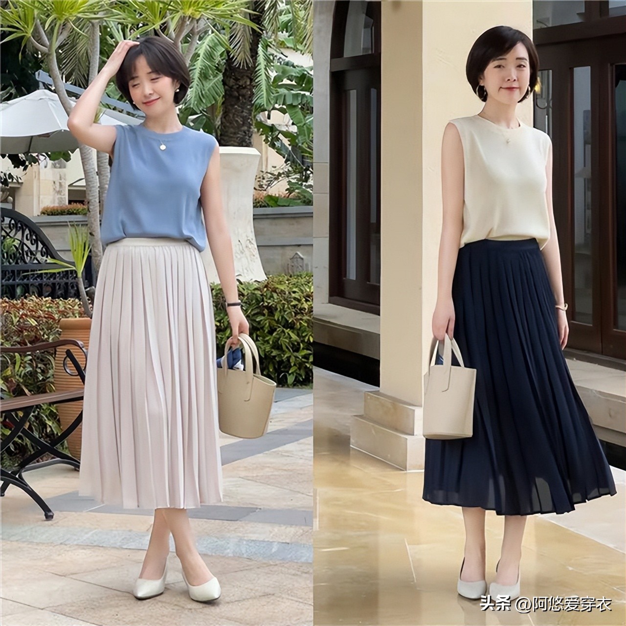 中年女性怎么穿百褶裙合适,中年女人百褶裙