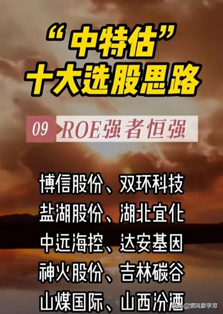 中特股八大思路,中特股龙头股一览表