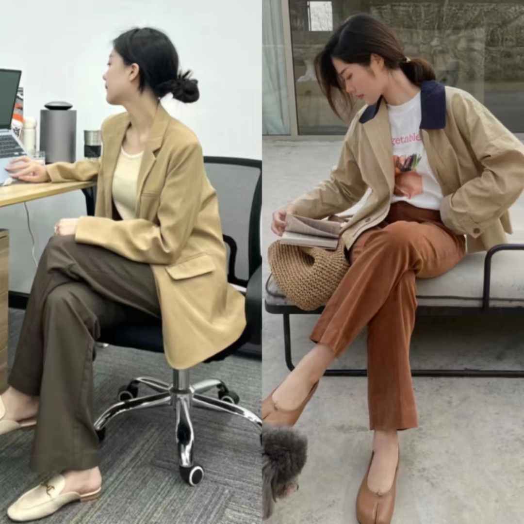 卡其色外套搭什么裤子好看,卡其色裤子搭配卡其色外套好看吗