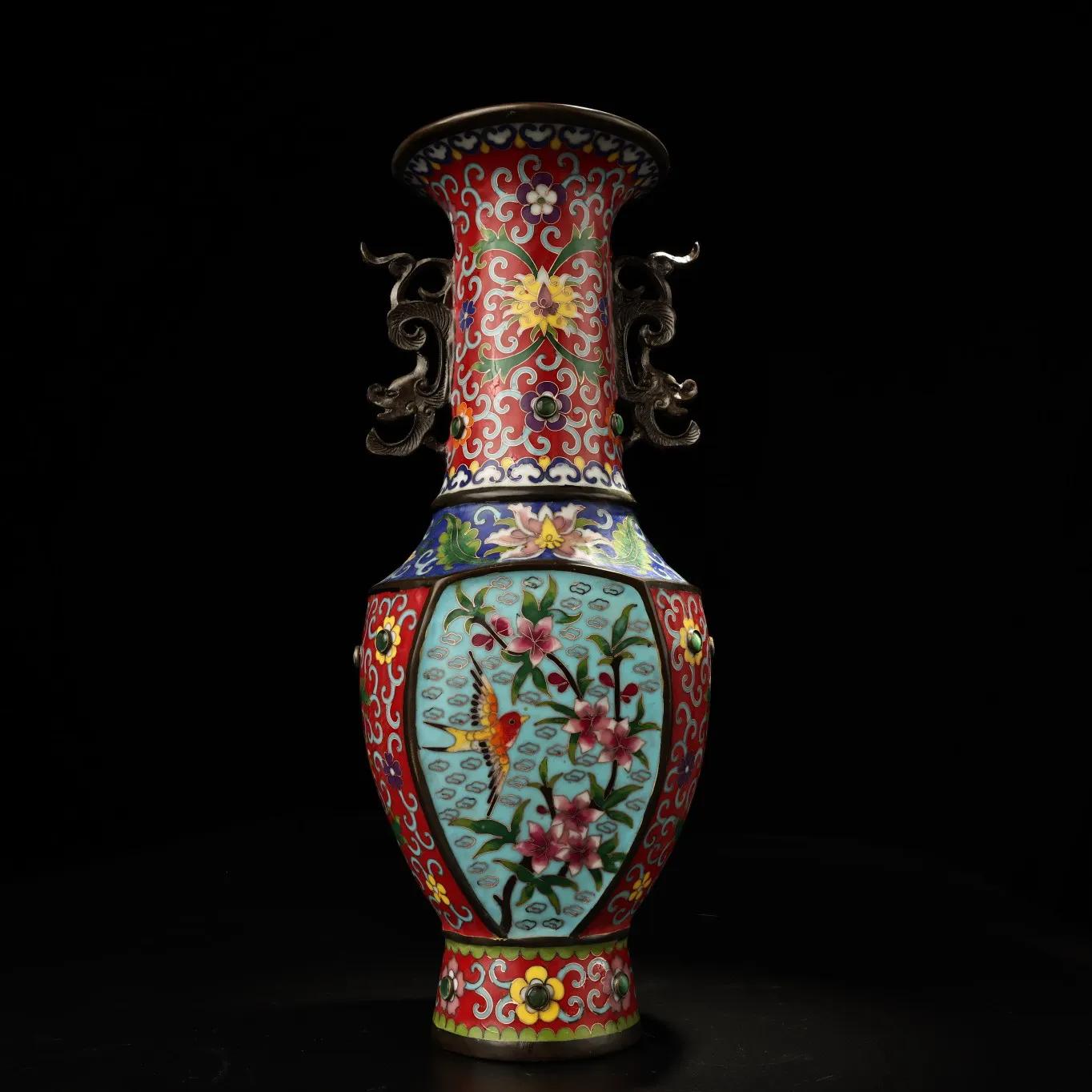 民国景泰蓝掐丝珐琅花瓶图片,景泰蓝掐丝珐琅花瓶真品估价