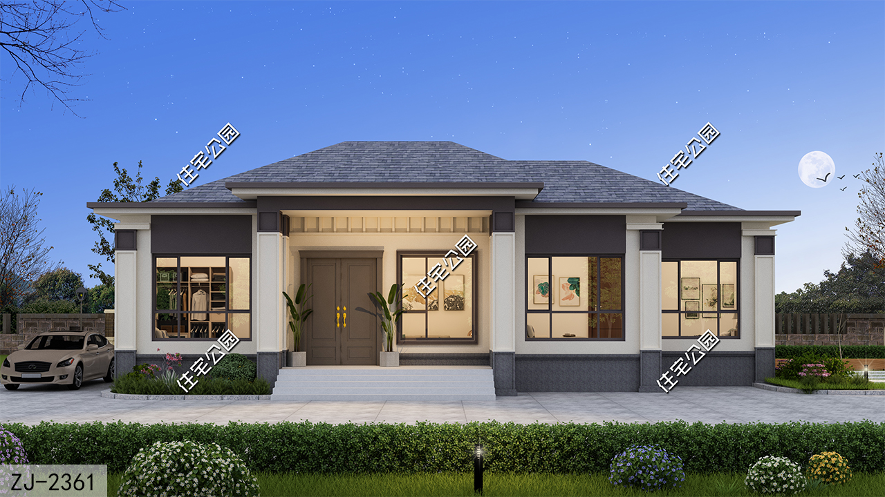 农村宅基地200平建造一层四合院,小宅基地自建房设计15万