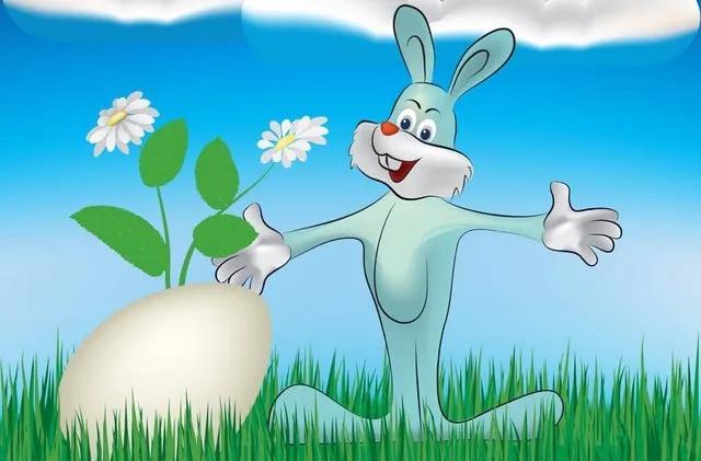 小兔子游泳儿童故事,可爱的小兔子游泳