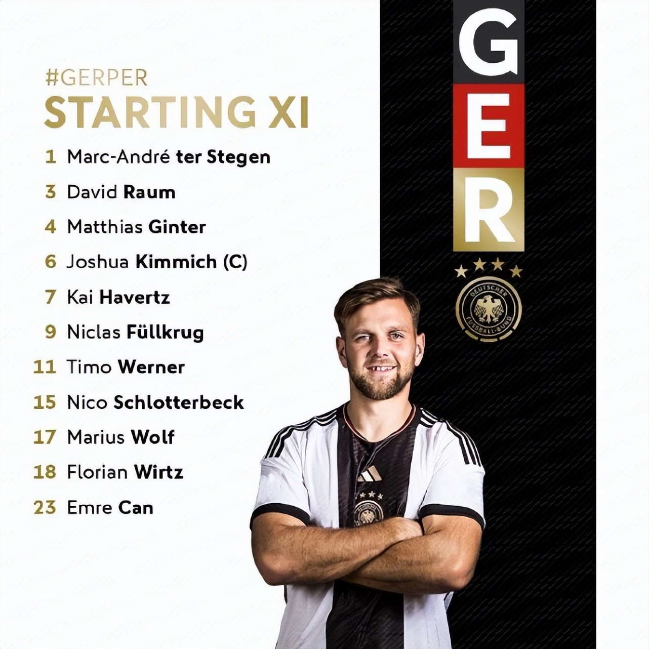 友谊赛德国1-1西班牙录像,德国2比0法国哈弗茨破门