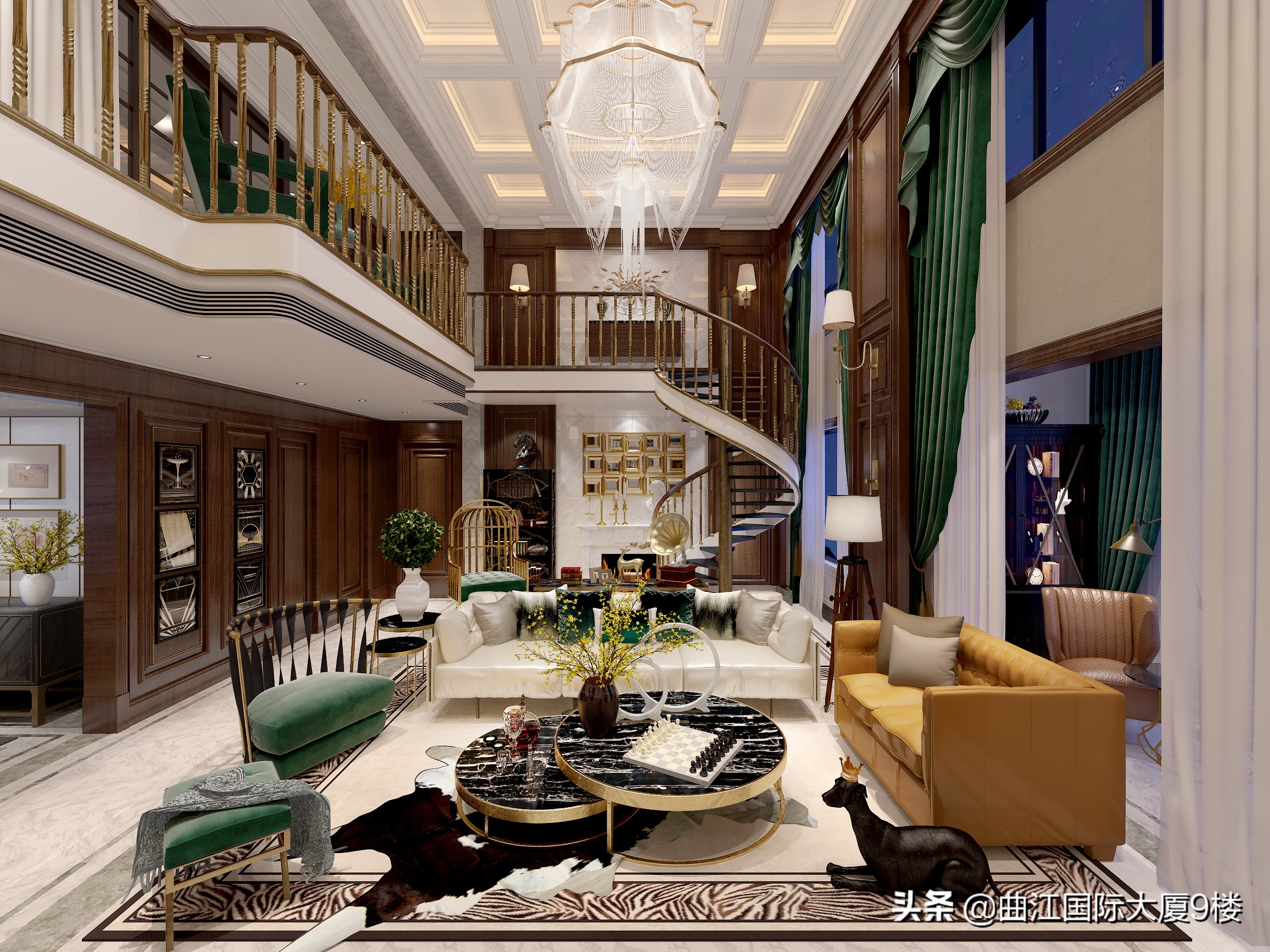 曲江香都顶跃装修,曲江玫瑰园复式装修效果图