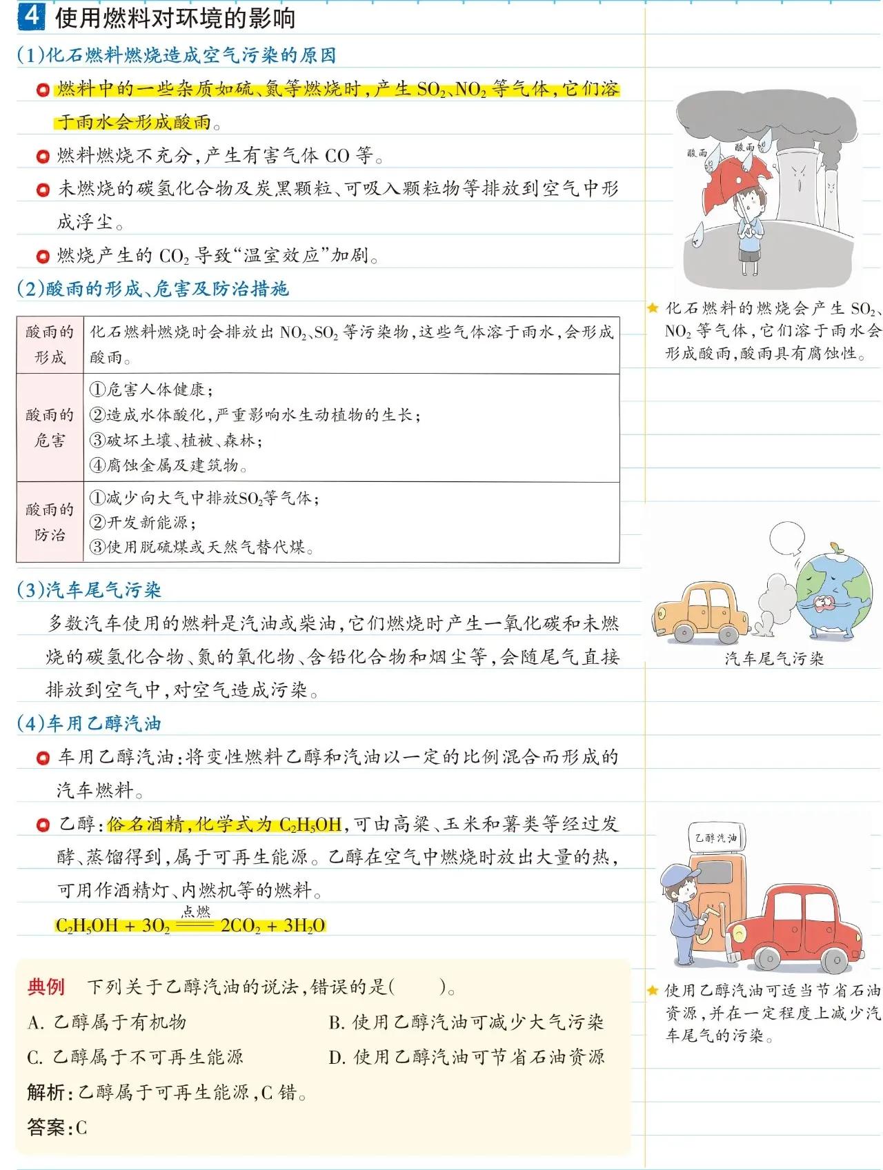 化学燃料及其利用知识点,化学九上燃料及其利用知识点