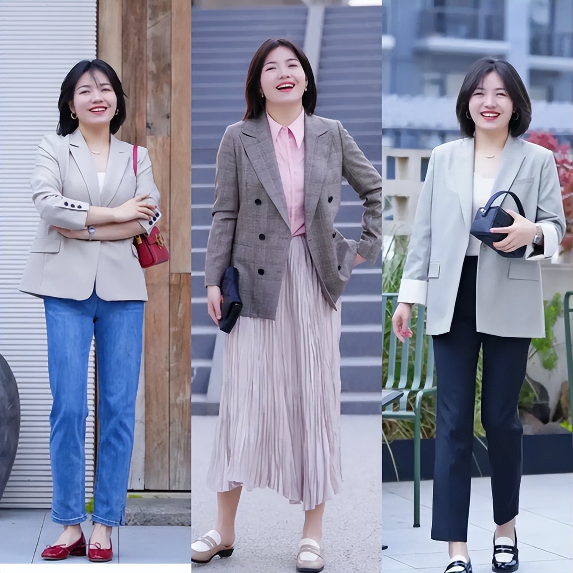 165130斤微胖西装外套穿搭显瘦,小个子女装145-150微胖小西装