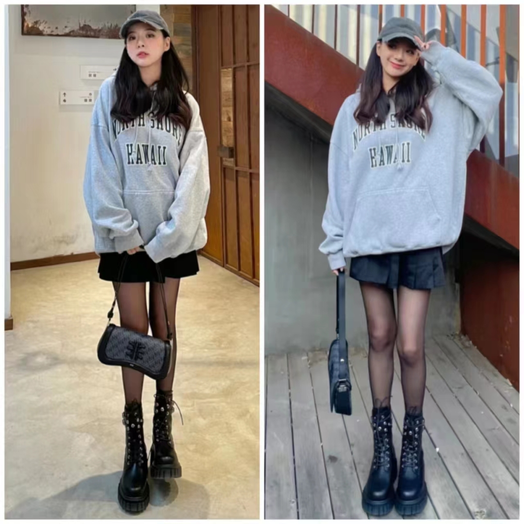 马丁靴的正确搭配图秋冬,穿长腿马丁靴配什么裤子好看