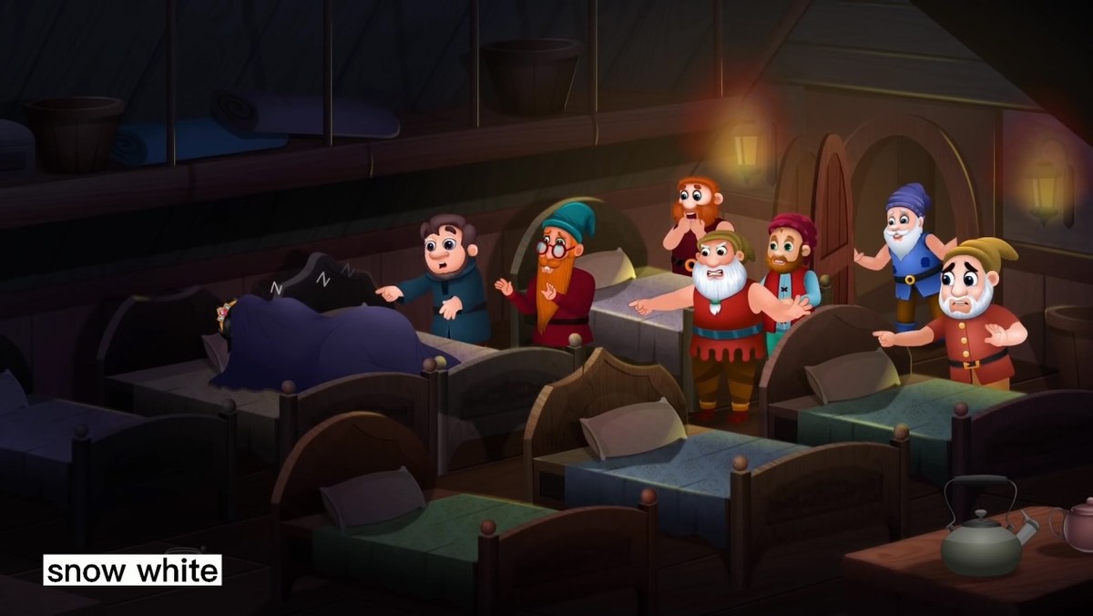 白雪公主中英绘本,格林童话故事绘本白雪公主