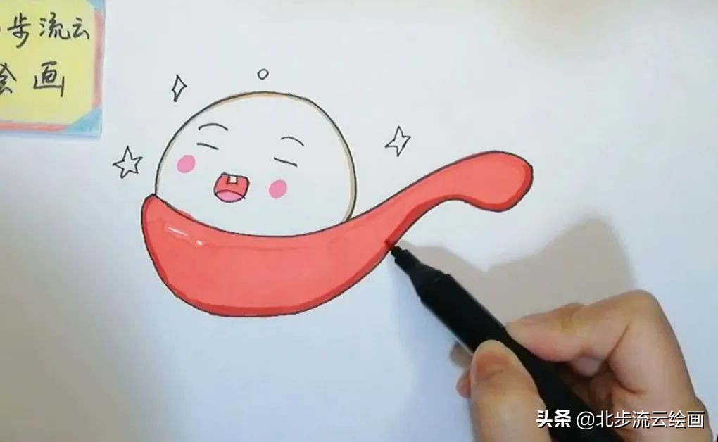 好多人吃汤圆简笔画儿童,一碗汤圆的简笔画超级可爱的