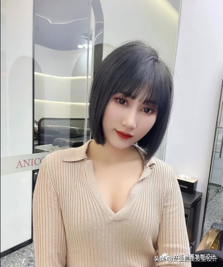 女生又酷又飒齐肩发打理,齐肩短发内扣优雅酷飒发型