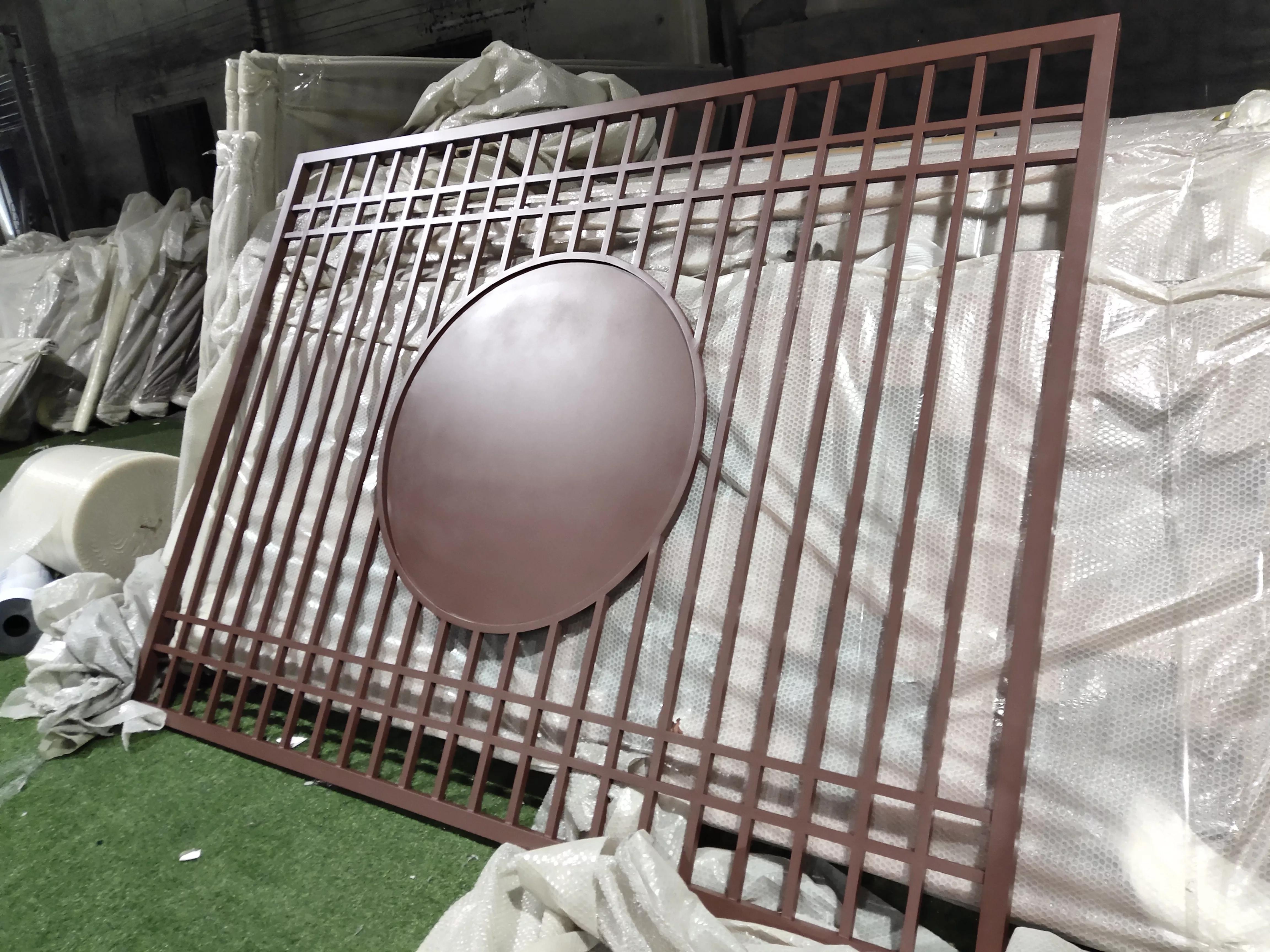 铝格栅庭院,铝合金格栅屏风庭院