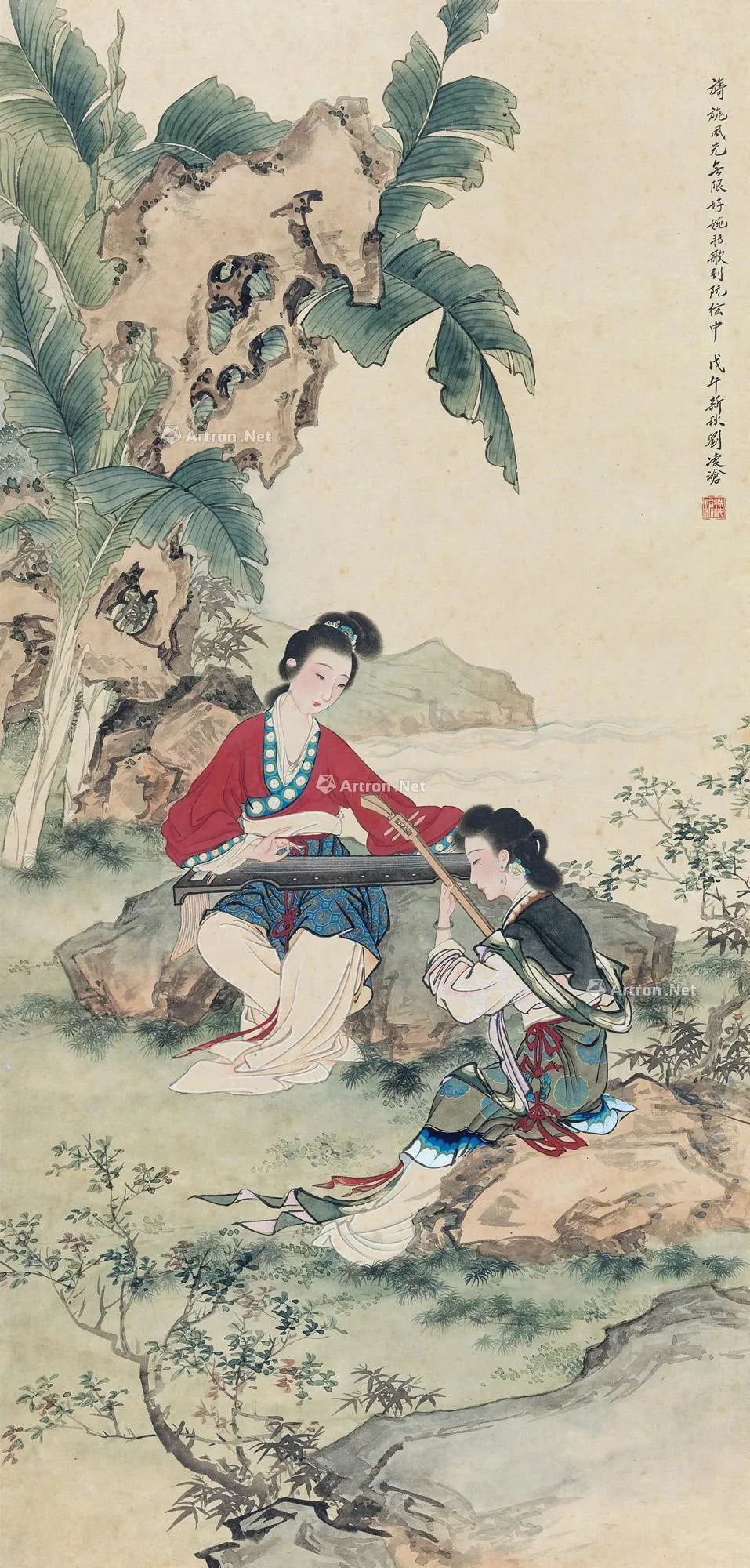 现代著名画家刘凌沧人物作品欣赏,刘凌沧中国工笔人物画技法