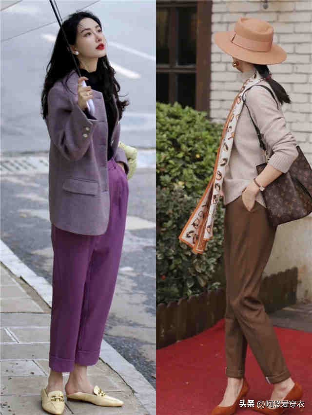 女裤子烟管裤收脚,最流行的收腿裤