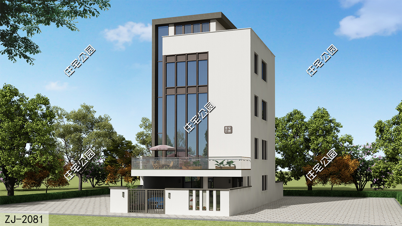 90平米四层农村自建房现代,四层自建房120平方图平顶