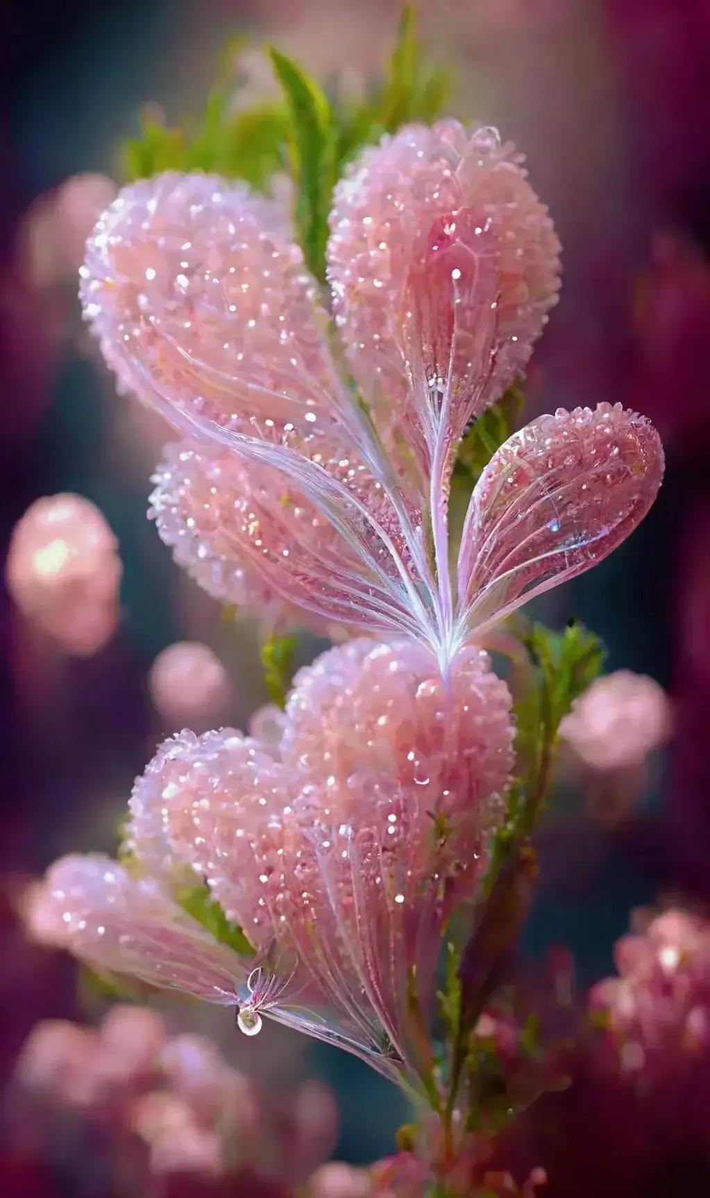 梦幻蓝色水晶花,梦幻玻璃水晶花