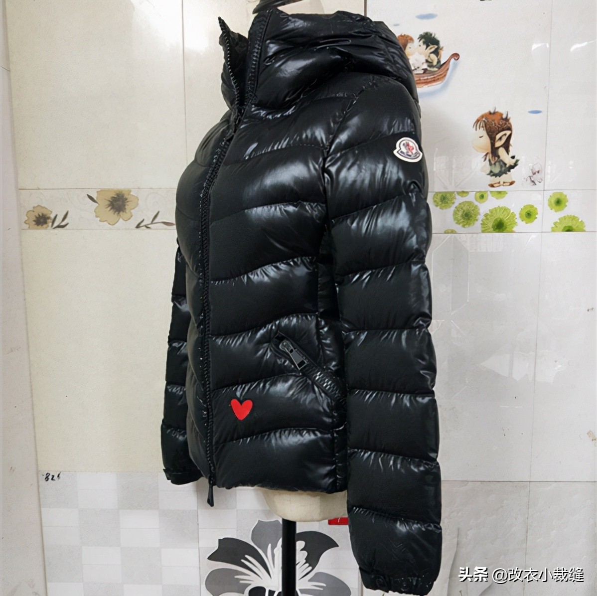 刺绣补破洞羽绒服,羽绒服破洞刺绣图案