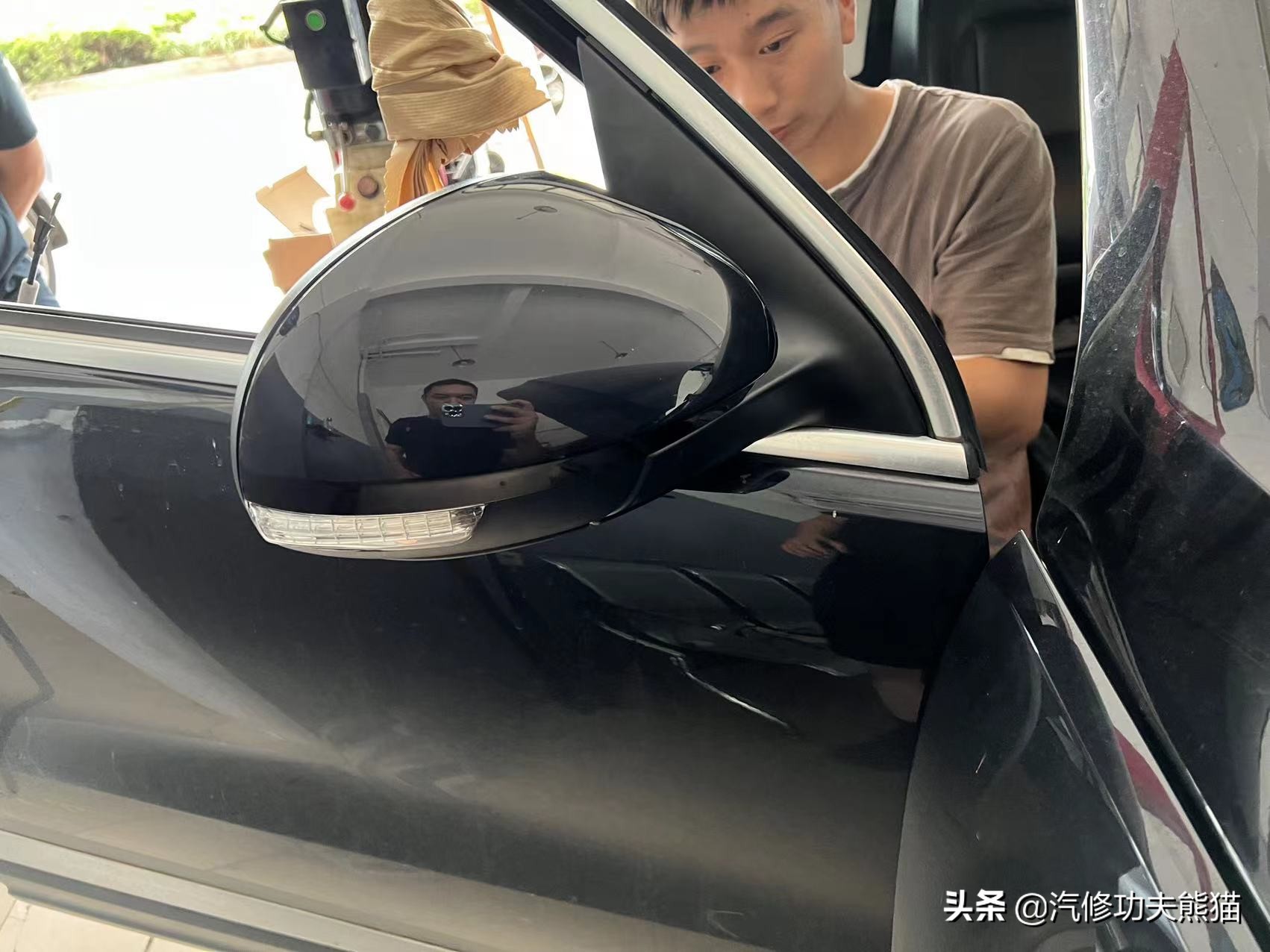 严谨的德国工人钣金修复,严谨的德国师傅修复事故车