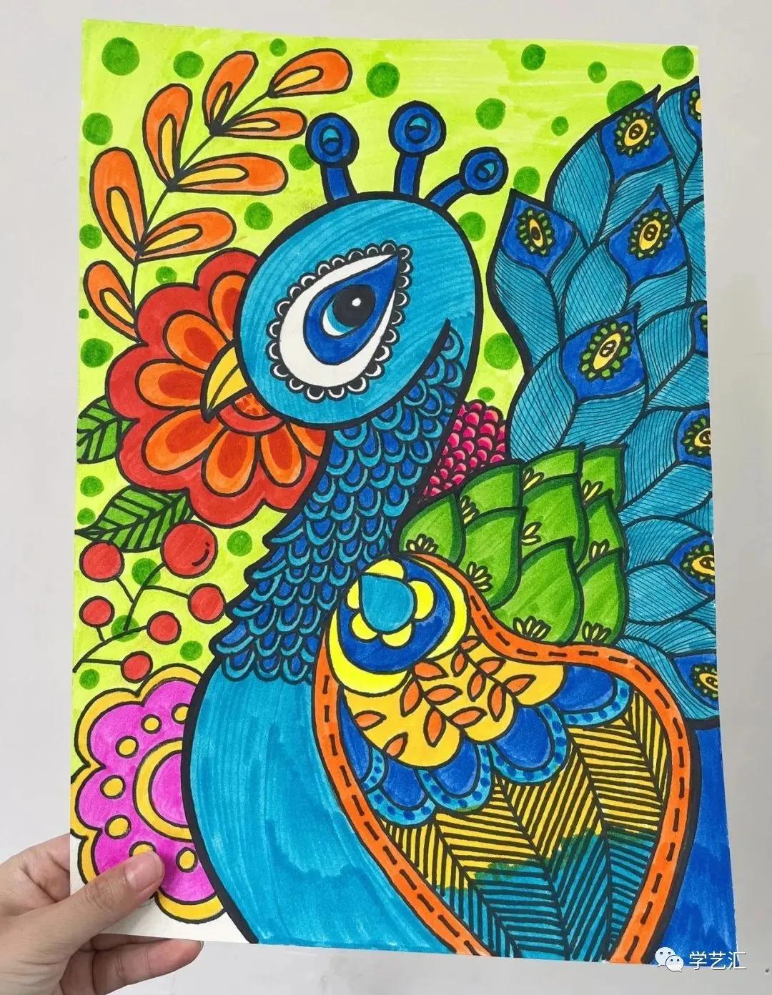 怎么画又漂亮又萌的儿童画,儿童画考级1-10级作品图片范画