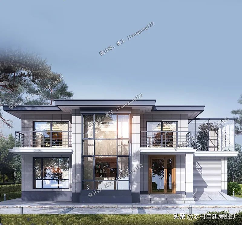 现代风农村三层现代简约小别墅,现代极简风别墅农村二层