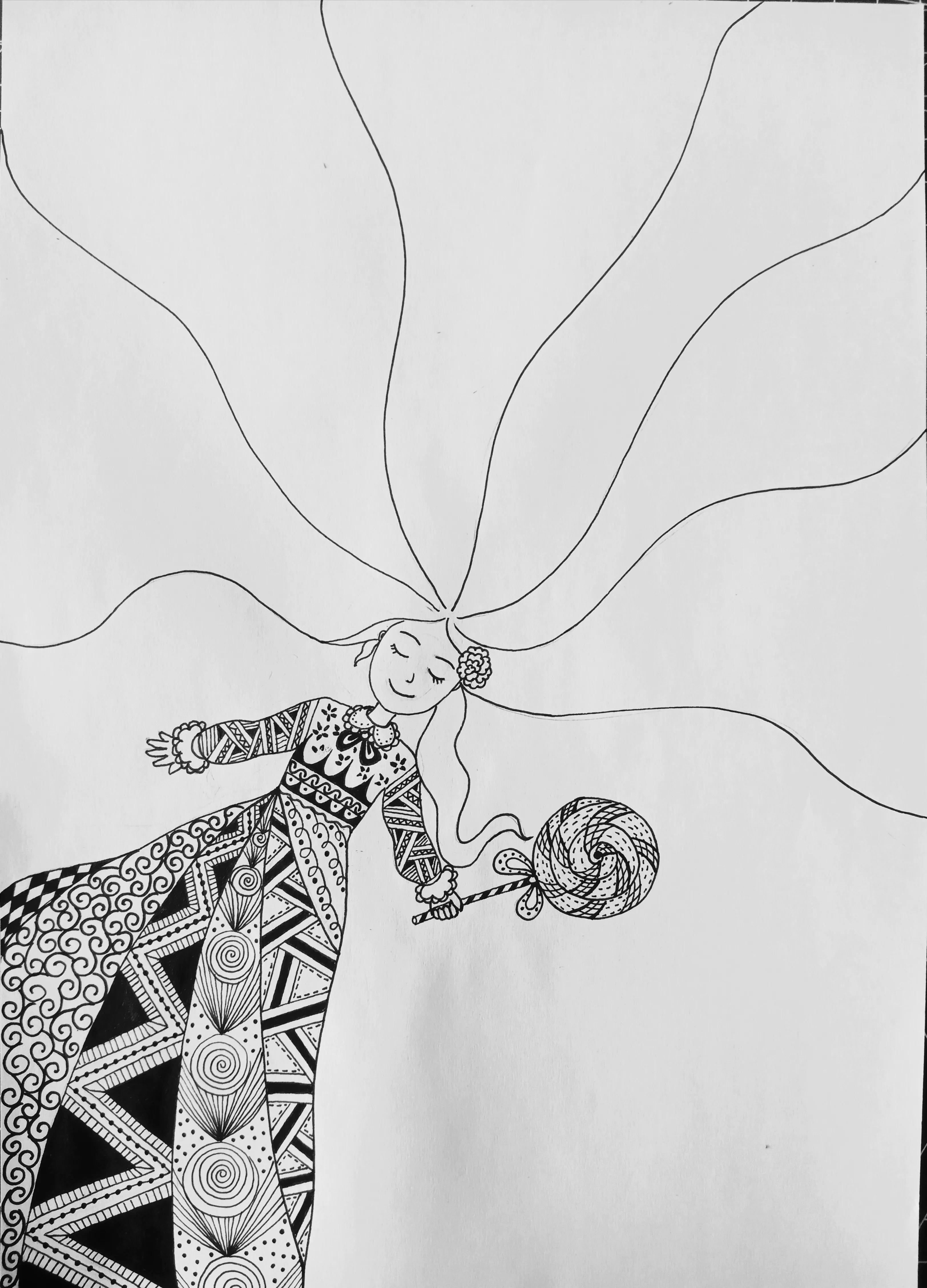 教你怎么画一个在吃棒棒糖的女孩,动漫棒棒糖绘画教程