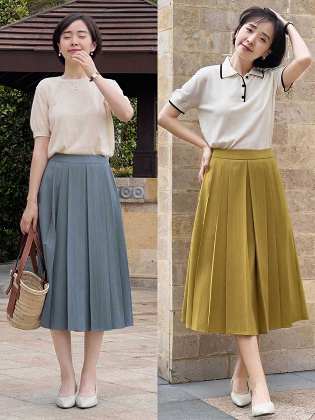 半身裙的正确搭配方法,半身裙的四种时髦搭配技巧