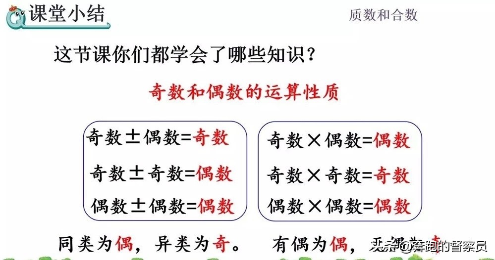 五年级下册数学奇数和偶数的讲解,五年级数学质数和偶数的关系