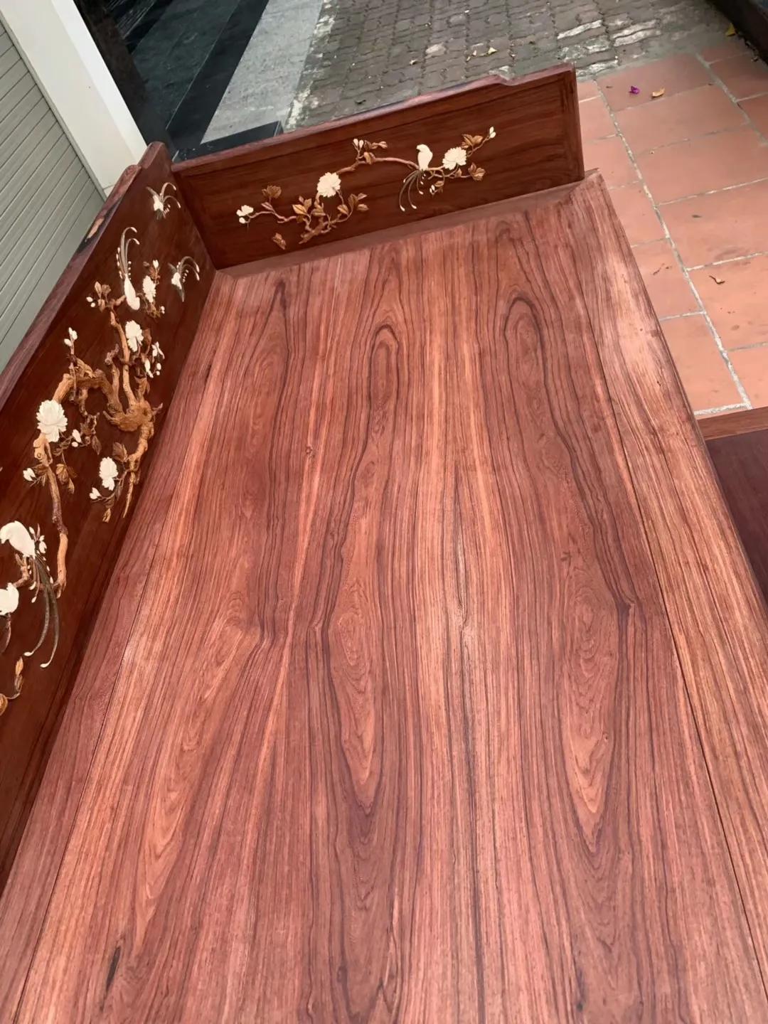 精品老料白酸枝罗汉床,独板东非酸枝罗汉床三件套价格